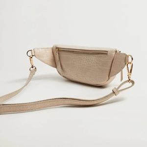 Beige Croc Belt Bag